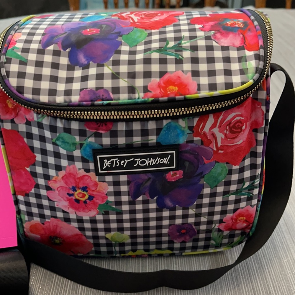 NWT Betsey Johnson Plaid Cube Insulated Lunch Tote - Picture 2 of 9